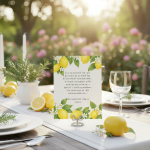 Carte De Remerciements Editable Méditerranéen Limoncello Anniversaire