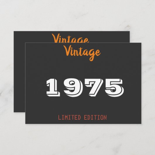 Carte De Remerciements Édition limitée 50e anniversaire année 1975 (Devant / Derrière)