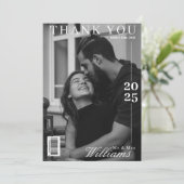 Carte De Remerciements Editorial noir et blanc magazine mariage (Debout devant)