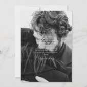 Carte De Remerciements Editorial noir et blanc magazine mariage (Dos)