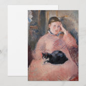 Carte De Remerciements Edouard Manet - Femme avec chat (Devant / Derrière)
