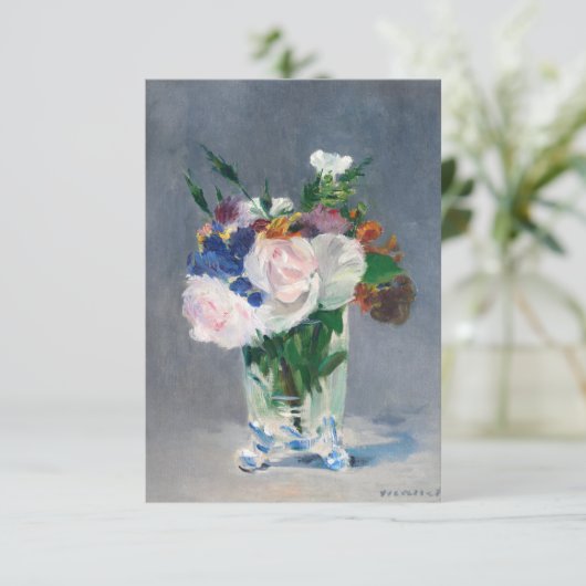Carte De Remerciements Edouard Manet - Fleurs dans un Vase de Cristal (Debout devant)