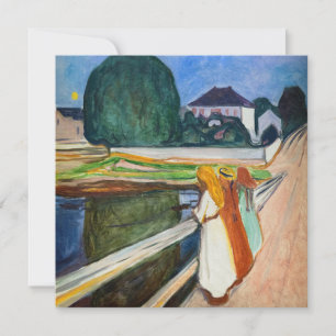 Carte De Remerciements Edvard Munch - La nuit blanche des filles sur le p