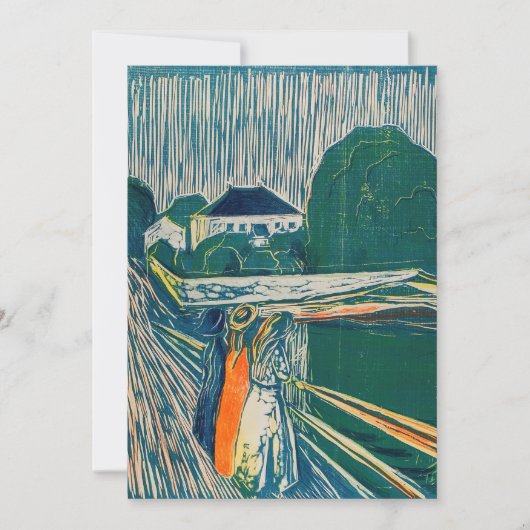 Carte De Remerciements Edvard Munch - Les filles sur le pont, Lithographe (Devant)