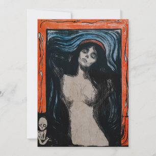 Carte De Remerciements Edvard Munch - Madonna Lithographie