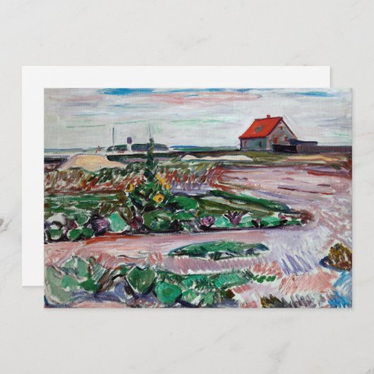 Carte De Remerciements Edvard Munch - Seashore. Paysage près de Lubeck (Devant / Derrière)