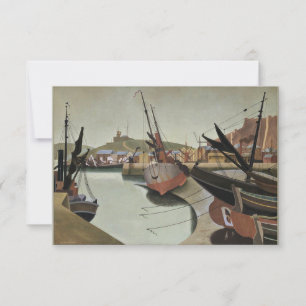 Carte De Remerciements Edward Wadsworth peinture, Seaport,