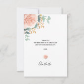 Carte De Remerciements Eeucalyptus fleuris d'anniversaire vert rose or ro (Dos)