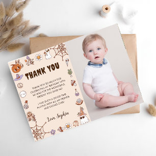 Carte De Remerciements Éffrayant Halloween Cute Ghost Photo