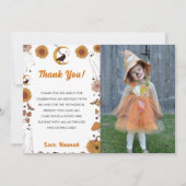 Carte De Remerciements Éffrayant Halloween Photo Vintage (Devant)