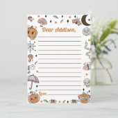 Carte De Remerciements Éffrayant Halloween Temps Super Capsule Note Mess (Debout devant)