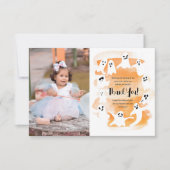 Carte De Remerciements Éffrayant un premier anniversaire d'Halloween (Devant)