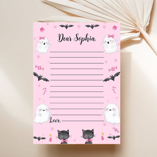 Carte De Remerciements Éffrayante fille Halloween heure Capsule note Mess