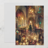 Carte De Remerciements Église de Noël, Cadeaux de Noël (Devant / Derrière)