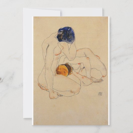 Carte De Remerciements Egon Schiele - Deux amis (Devant)