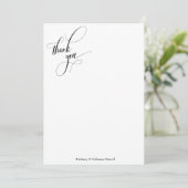 Carte De Remerciements Elaborer la calligraphie Simple Noir & Blanc (Debout devant)