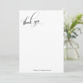 Carte De Remerciements Elaborer la calligraphie Simple Noir & Blanc (Debout devant)