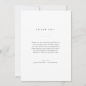 Carte De Remerciements Élégance classique Mariage noir et blanc (Dos)