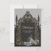 Carte De Remerciements Elégance en argent et noir. (Devant)