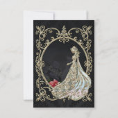 Carte De Remerciements Élégance en or et noir. (Dos)