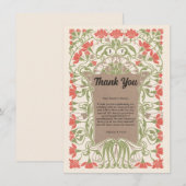 Carte De Remerciements Élégance Florale Art Nouveau (Devant / Derrière)