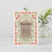 Carte De Remerciements Élégance Florale Art Nouveau (Debout devant)