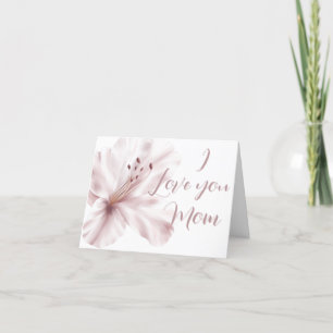 Carte De Remerciements Élégance florale "Je t'aime Maman" personnalisée