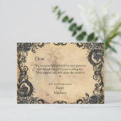 Carte De Remerciements Élégance gothique victorienne de mariage (Debout devant)