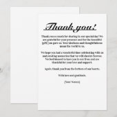 Carte de Remerciements Élégance Intemporelle (Devant / Derrière)