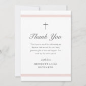 Carte De Remerciements Élégance moderne filles Baptême (Devant)