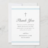 Carte De Remerciements Élégance moderne garçons Baptême (Devant)