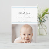 Carte De Remerciements Élégance moderne garçons Baptême (Debout devant)