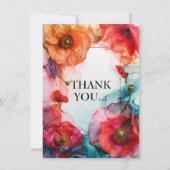 Carte De Remerciements Élégance pétale écarlate (Devant)