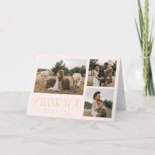 Carte De Remerciements Élégance Rustique Mariage Multi Photo Pêche