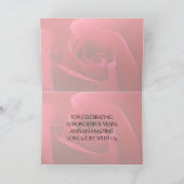 Carte De Remerciements Élégant 15e 26e 36e anniversaire de Mariage Rose (Intérieur)