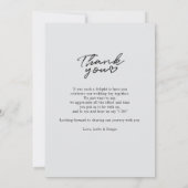 Carte De Remerciements Elegant 1 Photo Wedding (Dos)