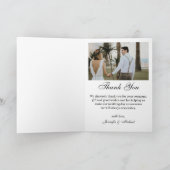 Carte De Remerciements élégant 4 photos mariage script moderne (Intérieur)