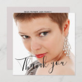 Carte De Remerciements Elégant 50 Fab Anniversaire Photo Script Rouge Ann (Devant / Derrière)