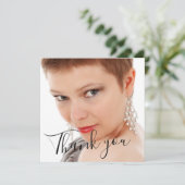 Carte De Remerciements Elégant 50 Fab Anniversaire Photo Script Rouge Ann (Debout devant)