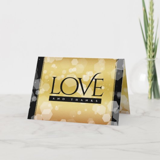 Carte De Remerciements Élégant 50e anniversaire de Mariage d'or (Devant)