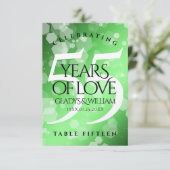 Carte De Remerciements Élégant 55e anniversaire de Mariage d'émeraude (Debout devant)