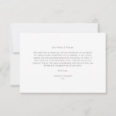 Carte De Remerciements Elegant 5 Mariage photo (Dos)