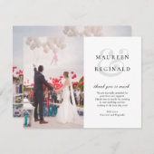Carte De Remerciements Elégant Ampersand moderne simple Mariage photo (Devant / Derrière)