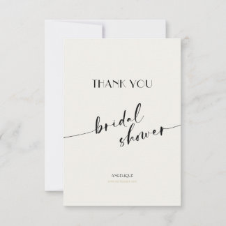 Carte De Remerciements Elegant and Simple - Minimalist Bridal Shower