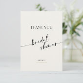 Carte De Remerciements Elegant and Simple - Minimalist Bridal Shower (Debout devant)