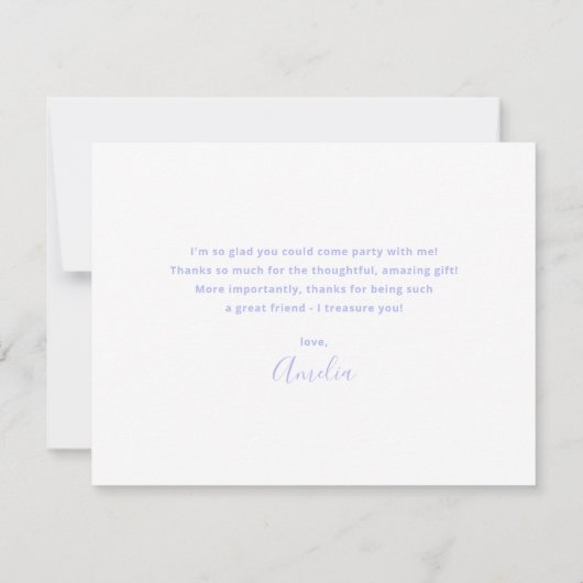 Carte De Remerciements Élégant Anniversaire Violet Aquarelle Pastel (Dos)