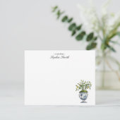 Carte De Remerciements Elégant aquarelle citron topiaire (Debout devant)