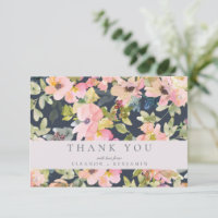 Elégant Aquarelle de marine rose Floral Custom Wed