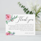 Carte De Remerciements Élégant aquarelle rose boho mariage (Debout devant)