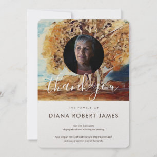 Carte De Remerciements Élégant arbre d'automne rustique Brown Sympathie p